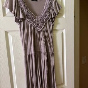 Soprano Taupe women’s  Dress with Flutter Sleeves size M